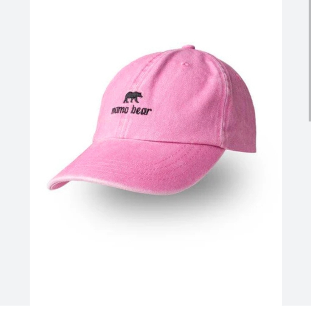 PACIFIC BRIM PINK EMBROIDERED  MAMA  BEAR  WOMEN'S  STRAPBACK  BASEBALL  HAT